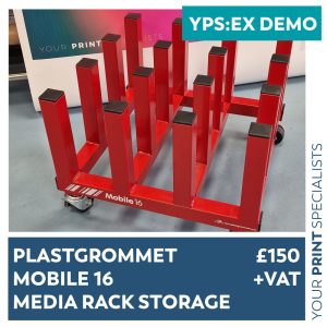 SM second user plastgrommet mobile 16 media rack storage
