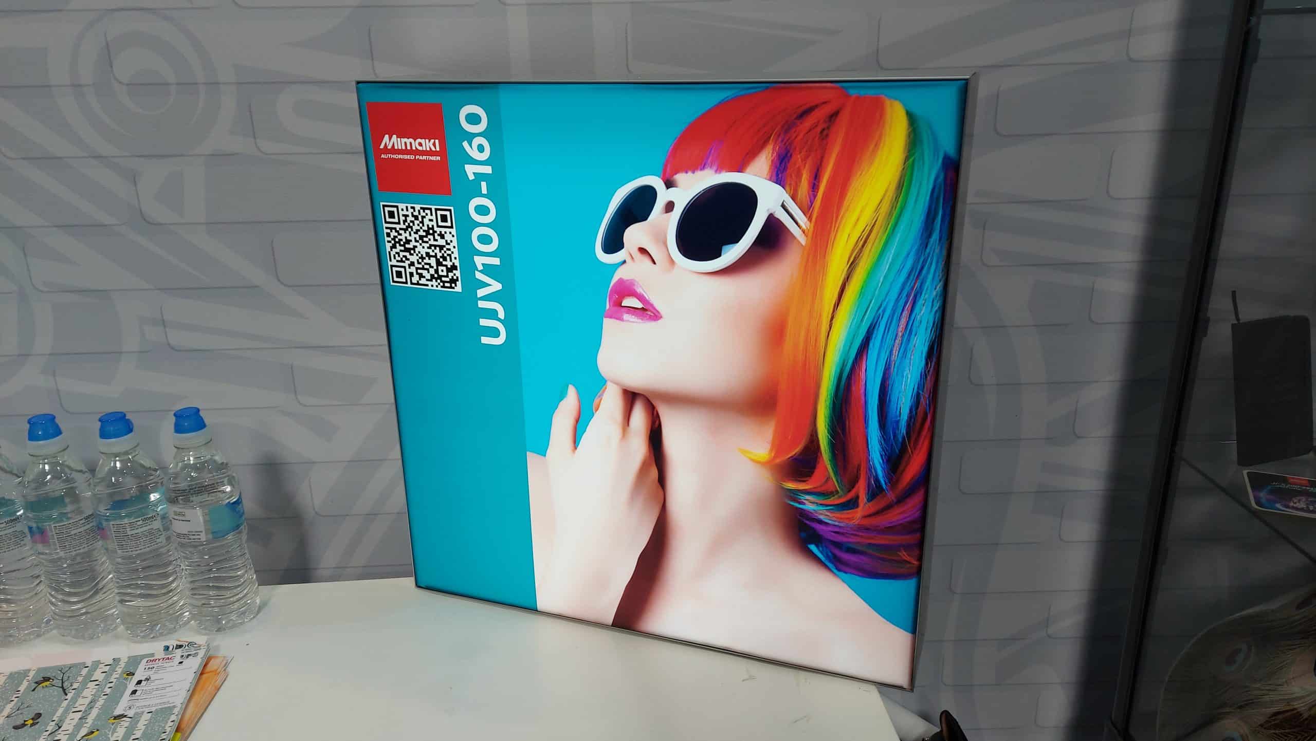 Epson SureColor SC-F6400 dye sub printed backlit display